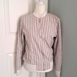 Zara Man  Multicolor Striped Full Zippered Bomber Jacket size Small